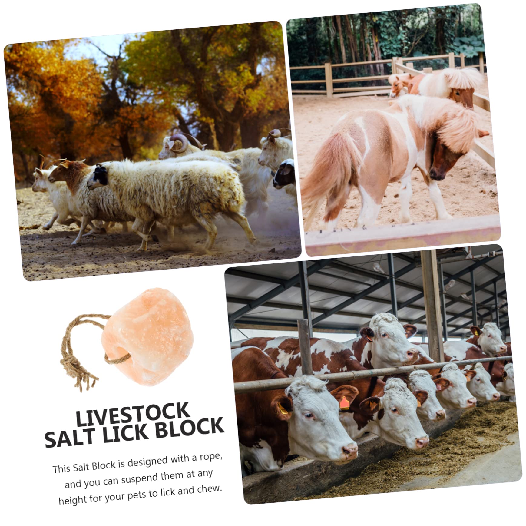 Milisten Bloque De Mineral Para Ganado Bloque Para Lamer Para Ganado Colgante Para Caballos Vacas y Ovejas Granjas
