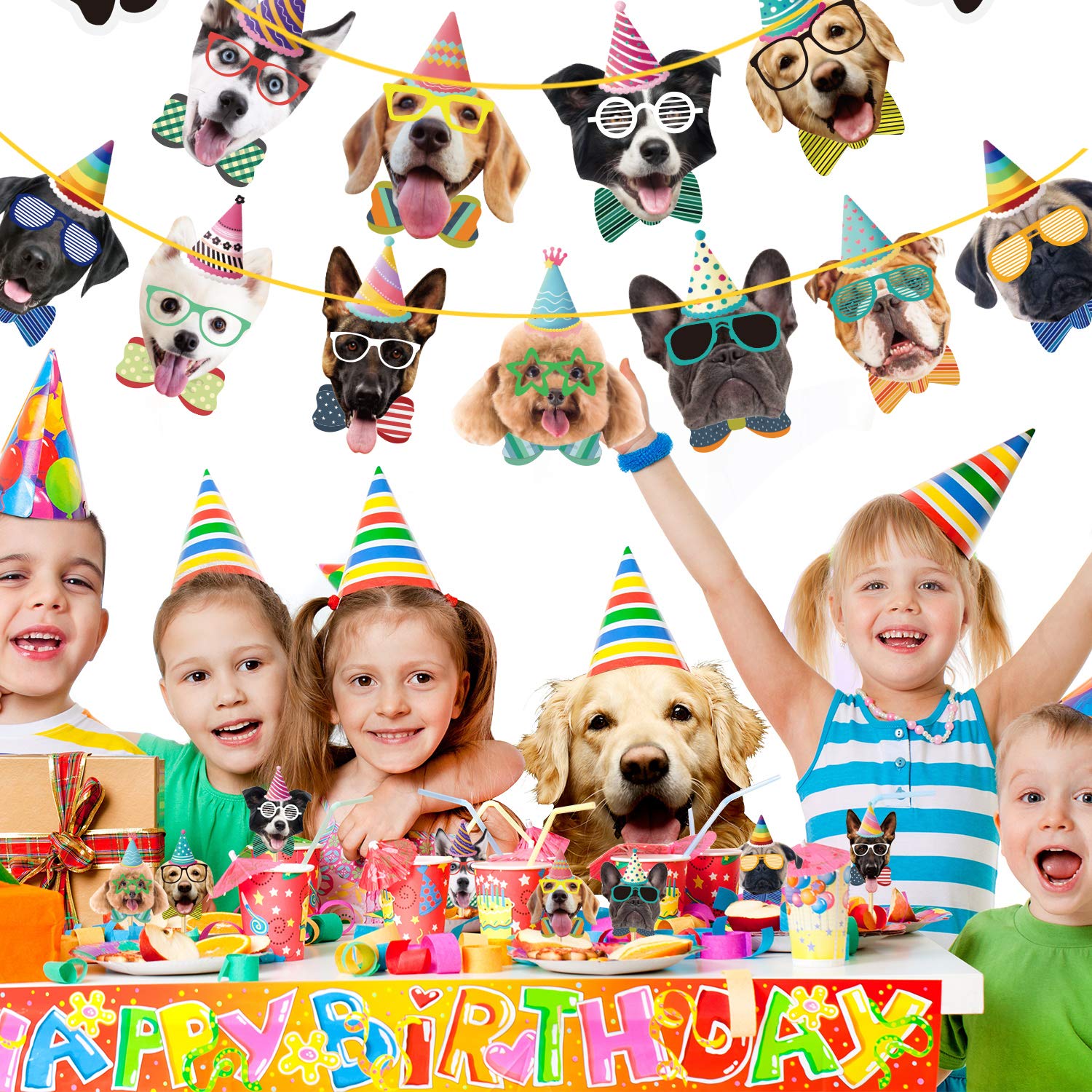 Buy Duufin 50 Pcs Dog Theme Party Decoration Set Dog Birthday Banner