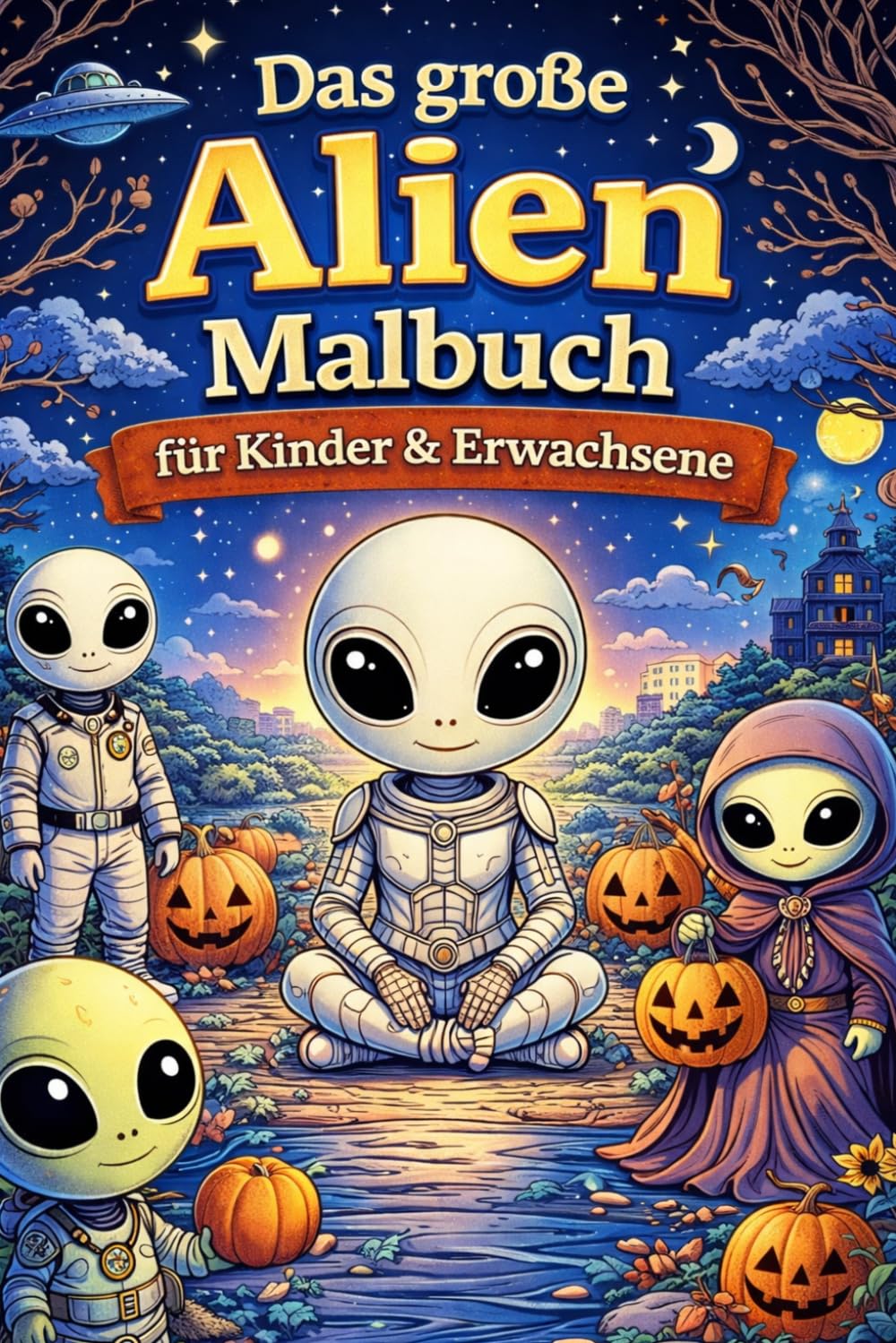 Das große Alien Malbuch für Kinder & Erwachsene – 85 einzigartige Ausmalbilder mit süßen Außerirdischen, Sci-Fi Welten & kreativen Fantasiefiguren: ... Motiven und detailreichen Illustrationen.