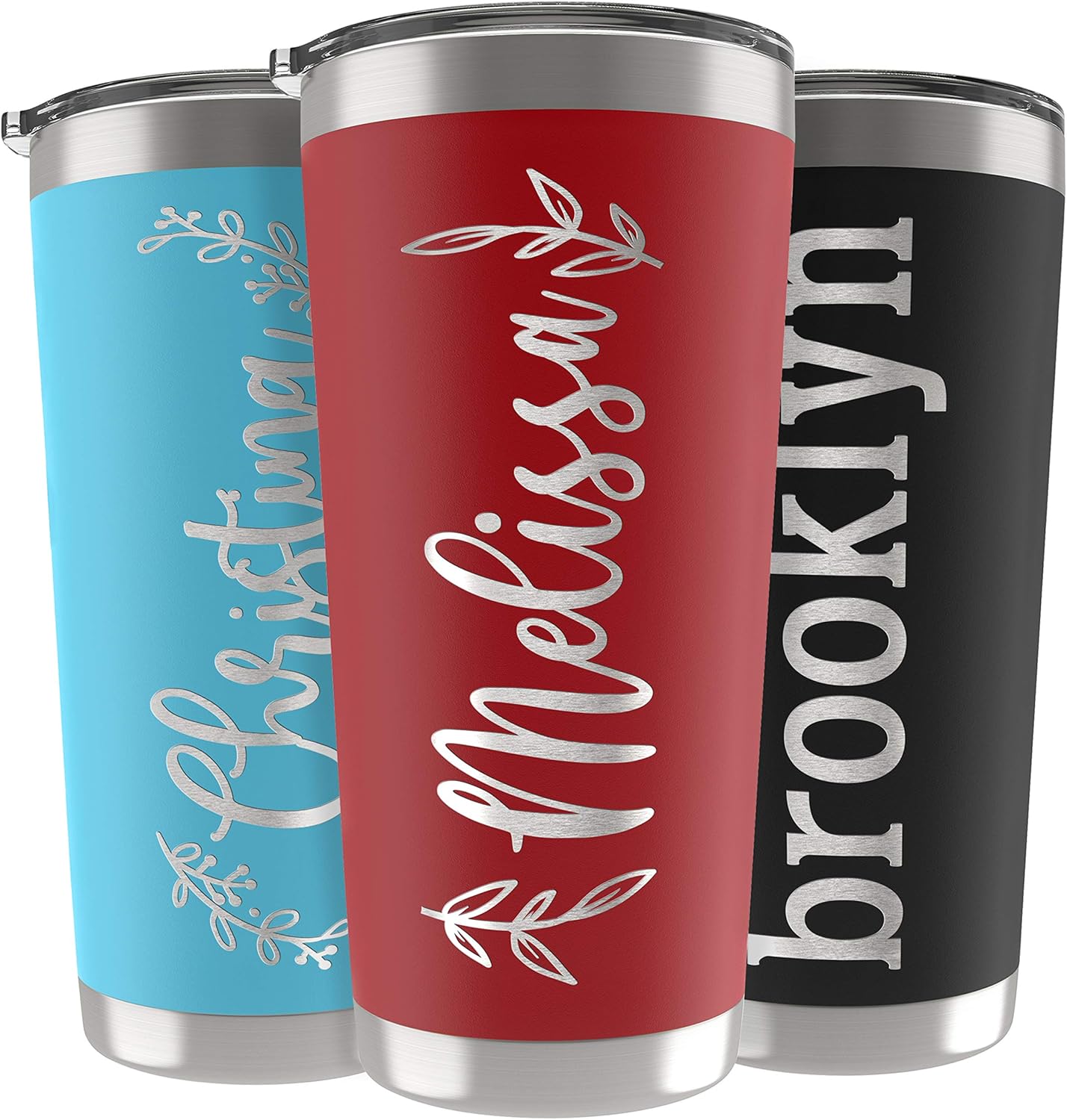 Personalized Tumblers with Lid, Valentines Day Gifts for Her, 20 oz Red, 10 Designs