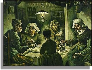 Vincent Van Gogh Canvas Wall Art -Potato Eaters Poster - Room Decoration Aesthetic - Real Life of Farmers-Famous Painting Reproducte - Home Decoration for Living Room Bedroom- Unframed/12x16in/30x40cm