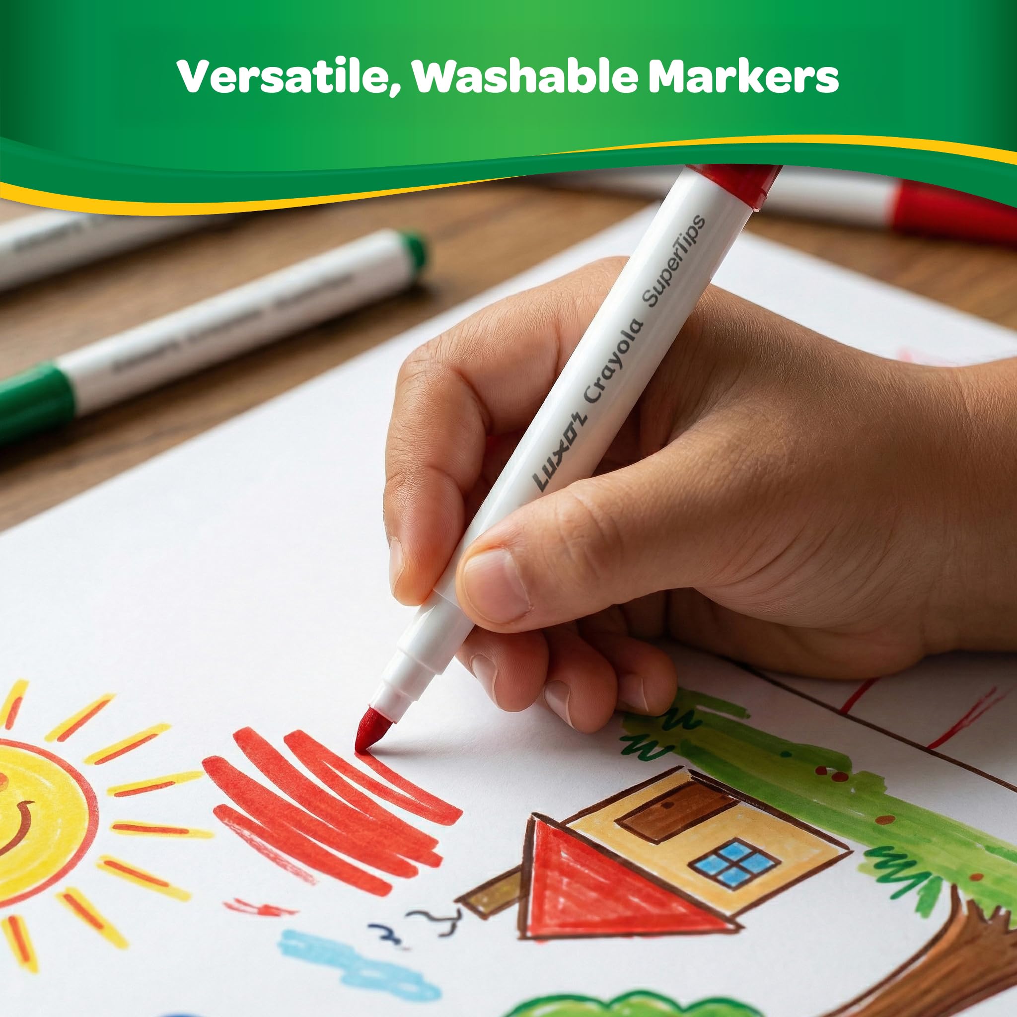 Luxor Crayola Washable Super Tips Markers 10 Shades — Amazon image 4