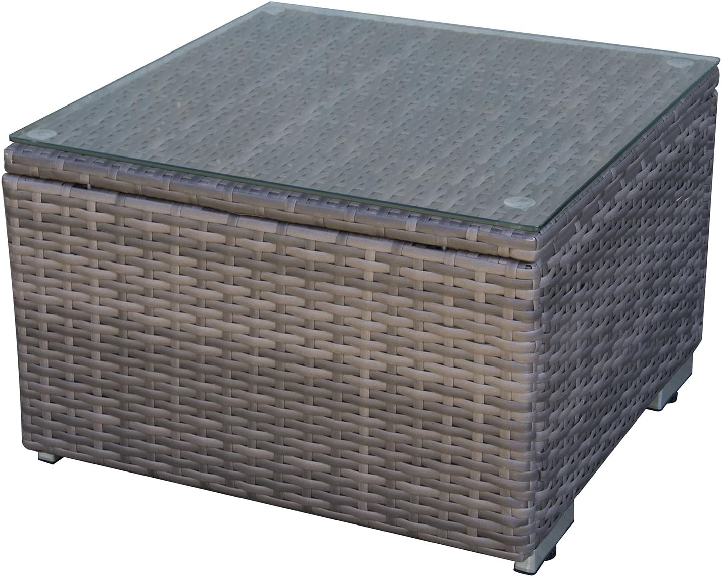 CASUN GARDEN Outdoor Wicker Square Side Table Coffee Table