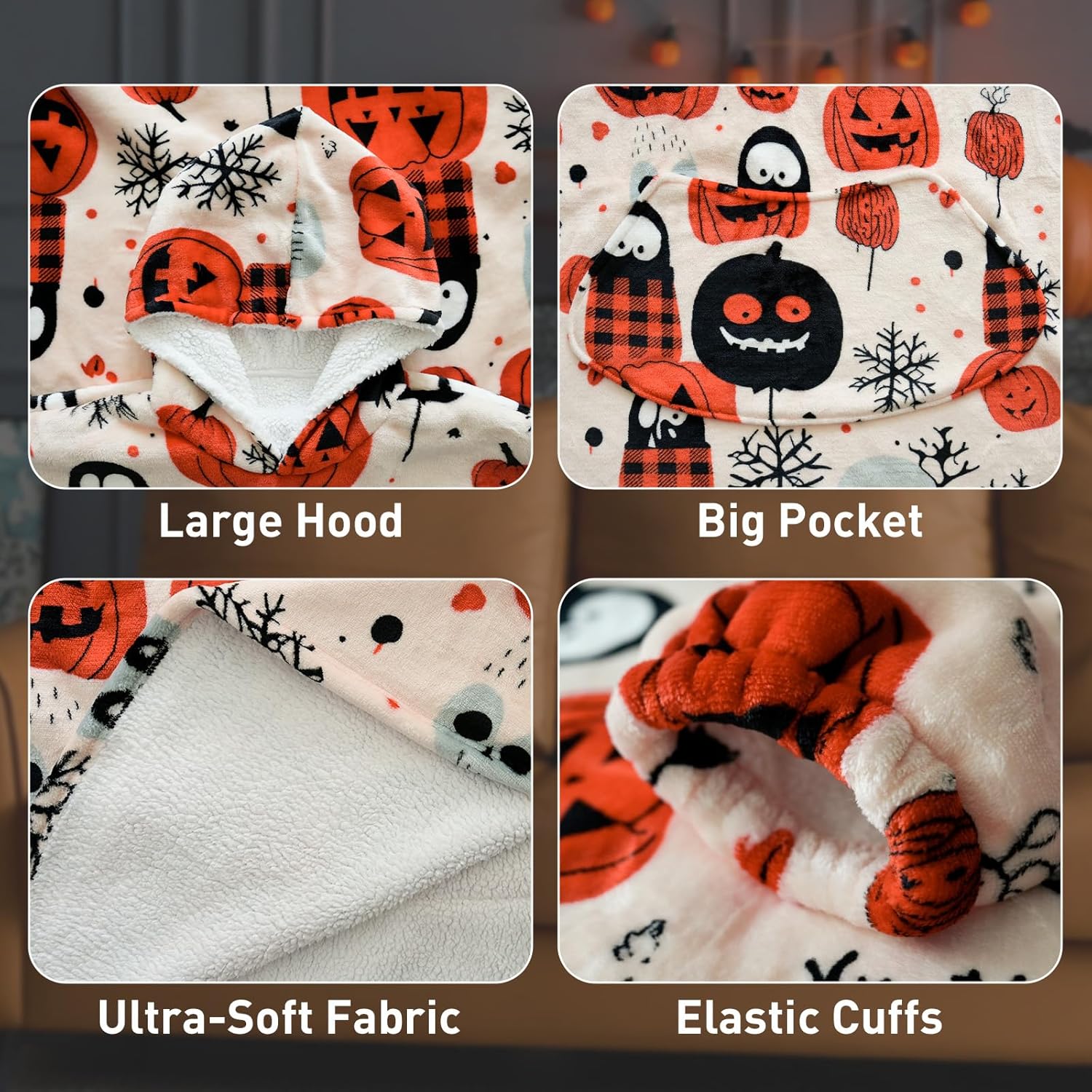 Moinlizy Blanket Hoodie Oversized Wearable Hooded Blanket for Adult Women and Men with Pocket Thick Sherpa Hoodie - Image 6