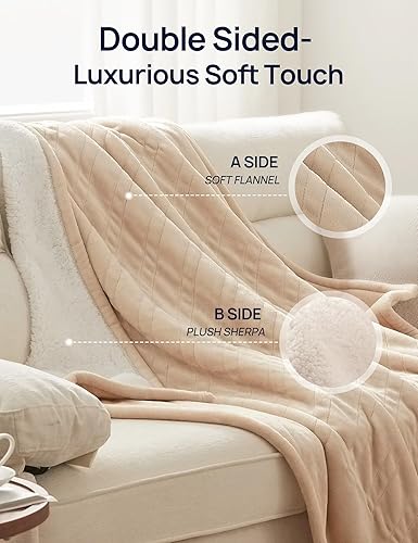 Miniatura 6 de Westinghouse Manta eléctrica con bolsillo para el pie para adultos, manta térmica de franela suave a sherpa con 6 niveles de calefacción y ajustes