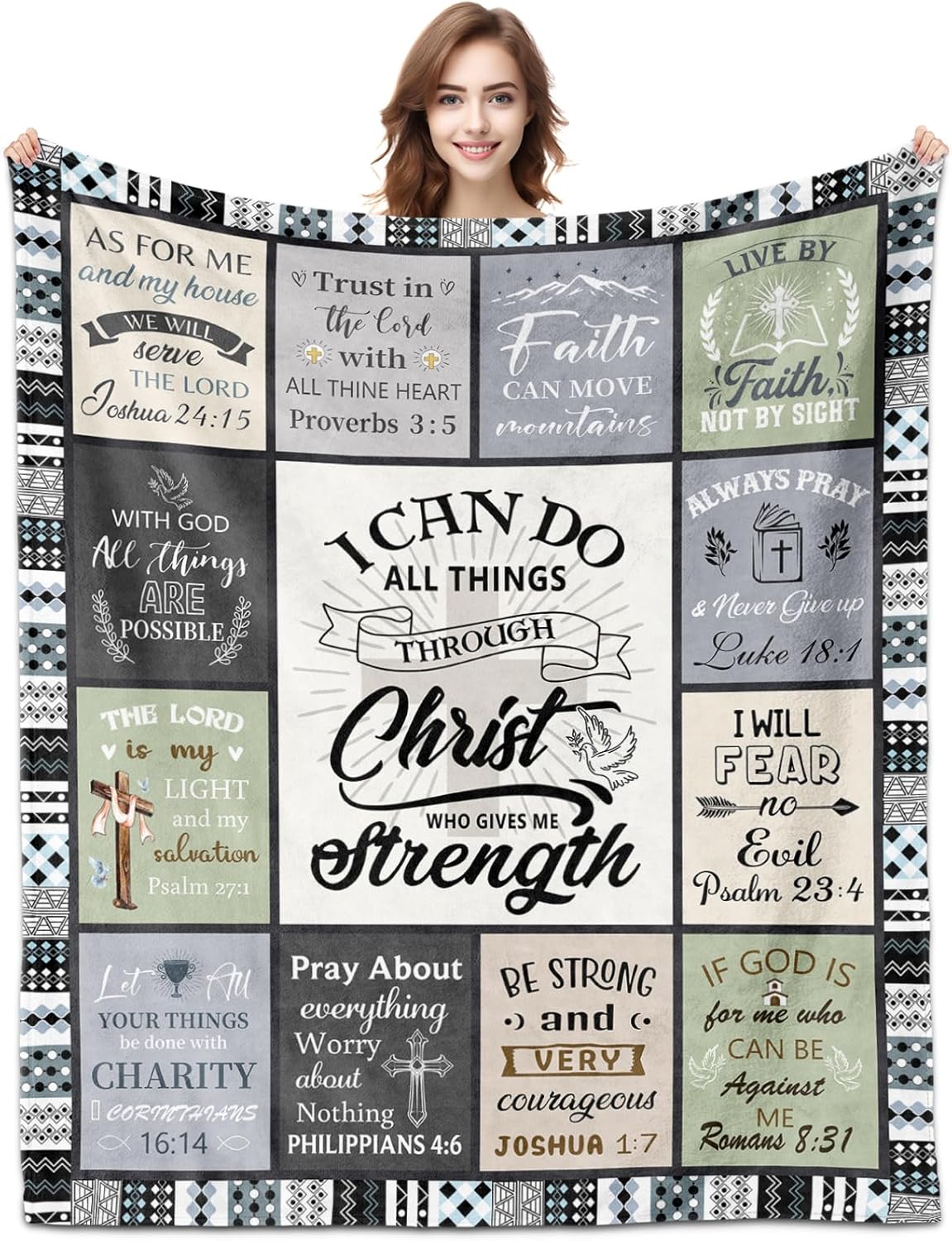 Christian Gifts, Christian Gifts for Women/Men, Religious Blanket 60"x50", Catholic Spiritual Gift for Woman, Religious Gift for Women, Christian' Woman Christmas Birthday Gifts