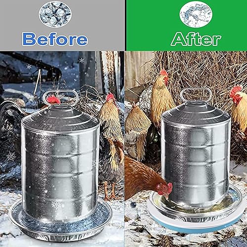 Miniatura 9 de Base calentada para aves de corral, calentador de agua de pollo para aves de corral de invierno, base de calentador de agua de metal para mascotas,