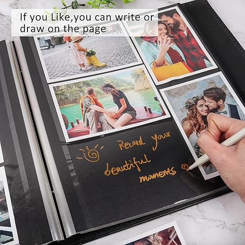 Miniatura 6 de RECUTMS Álbum de fotos autoadhesivo, 60 páginas, álbum de fotos de bricolaje con páginas adhesivas con capacidad para fotos de 3 x 5, 4 x 6, 5 x 7,