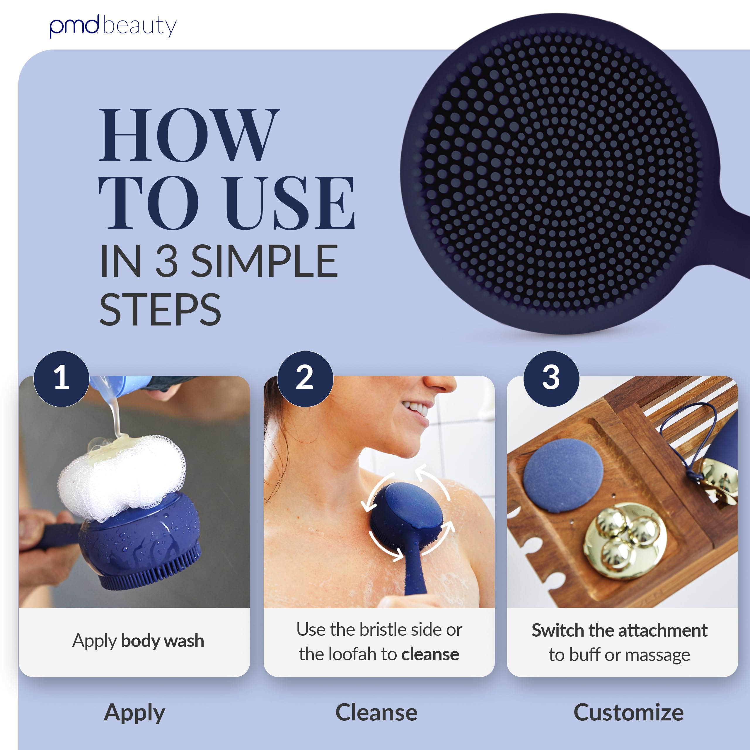PMD Clean Body - Smart Body Cleansing Device with Silicone Brush