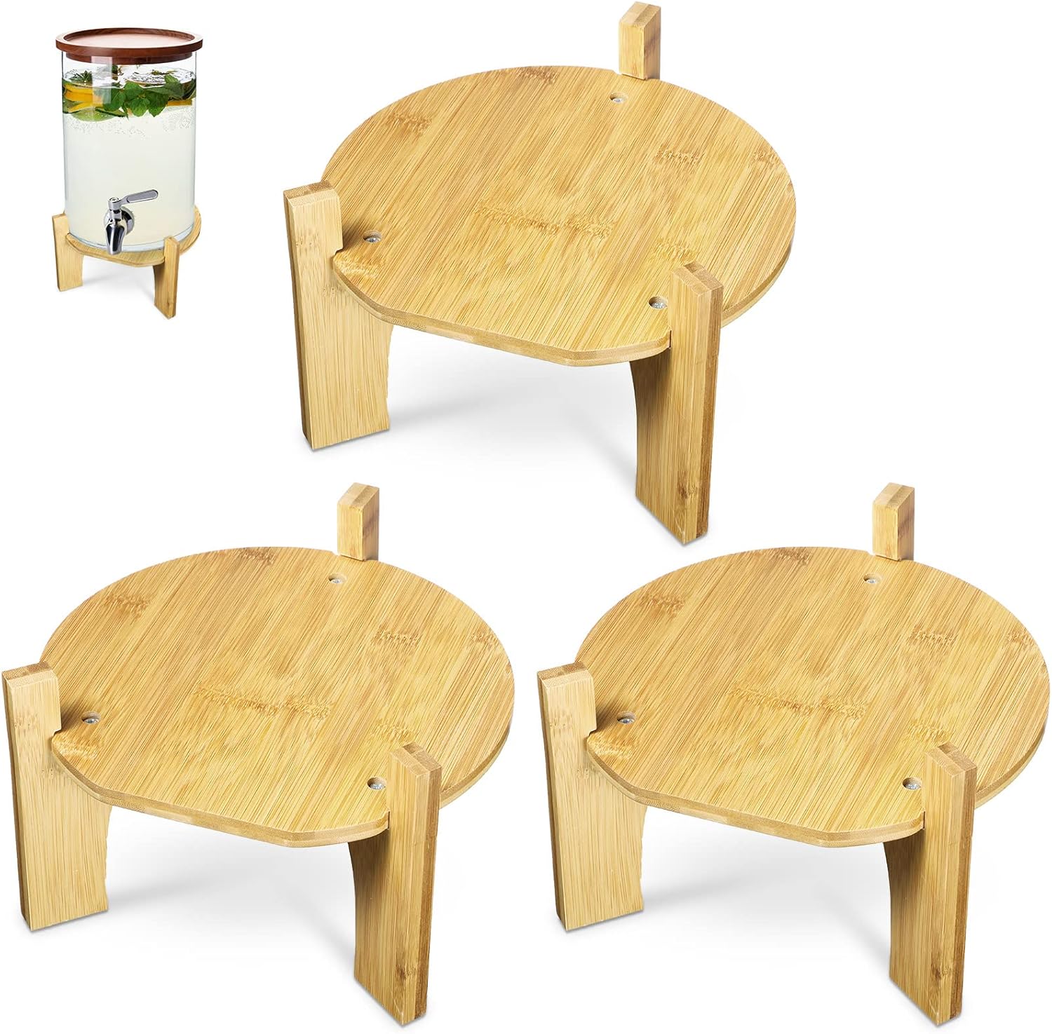 Nuenen Beverage Dispenser Stand Bamboo Wood Drink