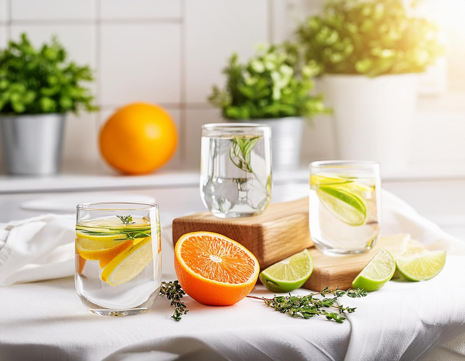 Drinking Glasses Set of 4 Glasses 280 ml Water Glasses Cocktail Glasses Juice Water Glass Dishwasher Safe