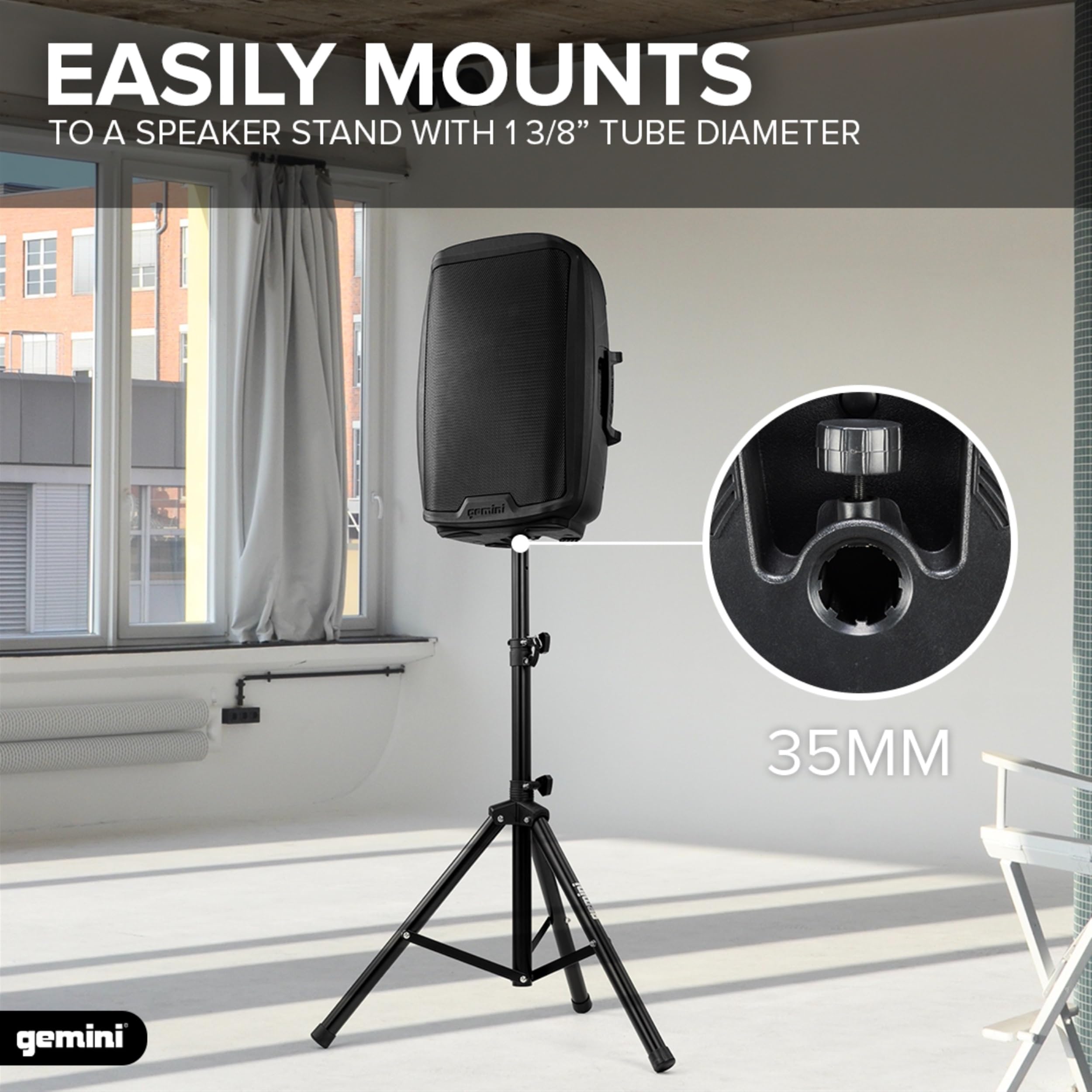 Gemini Sound As-2112Bt Active Bluetooth Pa System, 12" Inch Woofer 1500W Watts Dj Speakers, Sd, USB, Xlr Input/Output, 2 X 1/4" Inch Microphone/Rca And Aux Inputs, Tws