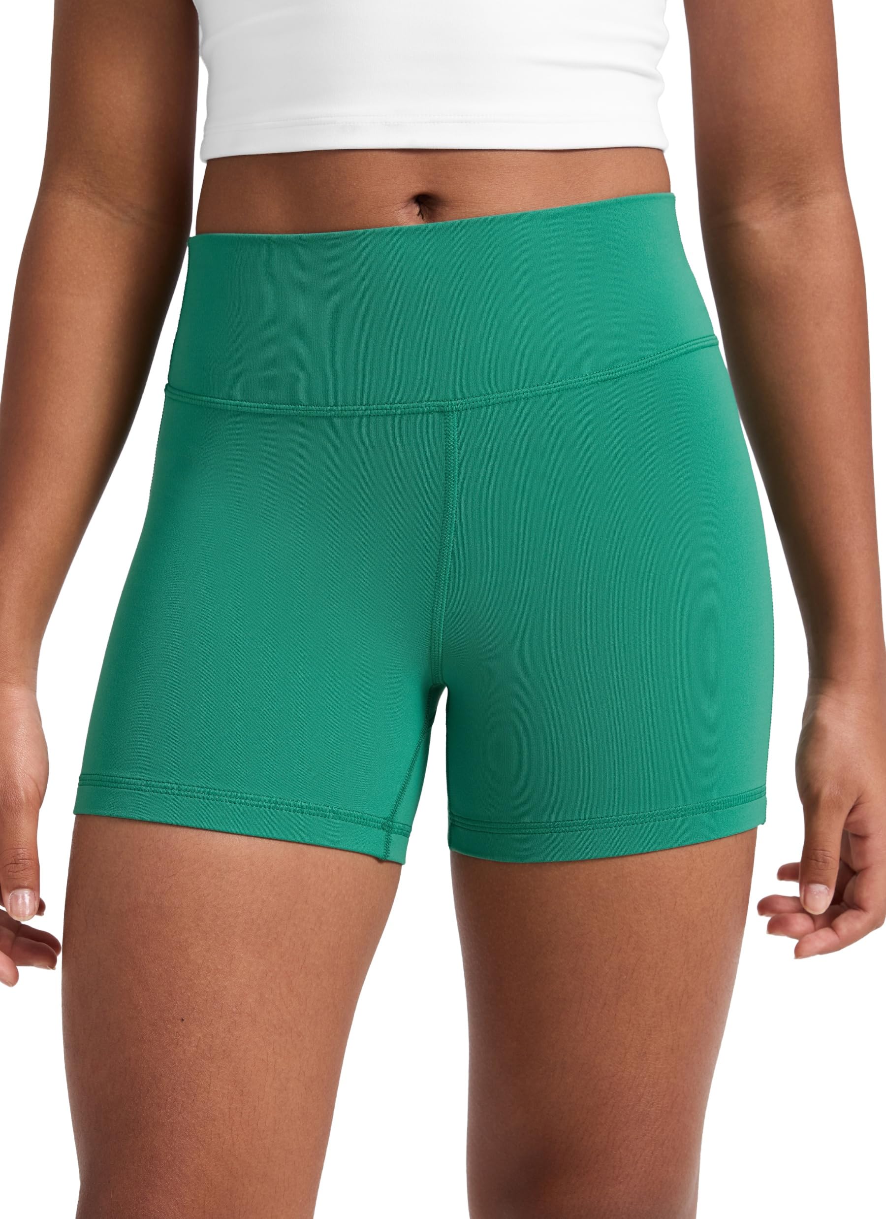 CRZ YOGA Chicas Butterluxe Shorts Deportivos de Motociclista Niños Adolescente Salón Activo Bailar Yoga Correr Verde Cascadia M