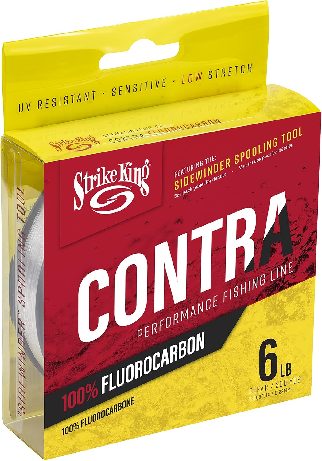 Strike King Contra Fluorocarbon Fishing Line, 6-Pound Test | 200-Yards, Clear