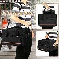 Vista 5 de Bolsa de transporte de parrilla de doble capa samdew, funda para parrilla compatible con Ninja GR101 Sizzle sin humo para interiores y plancha