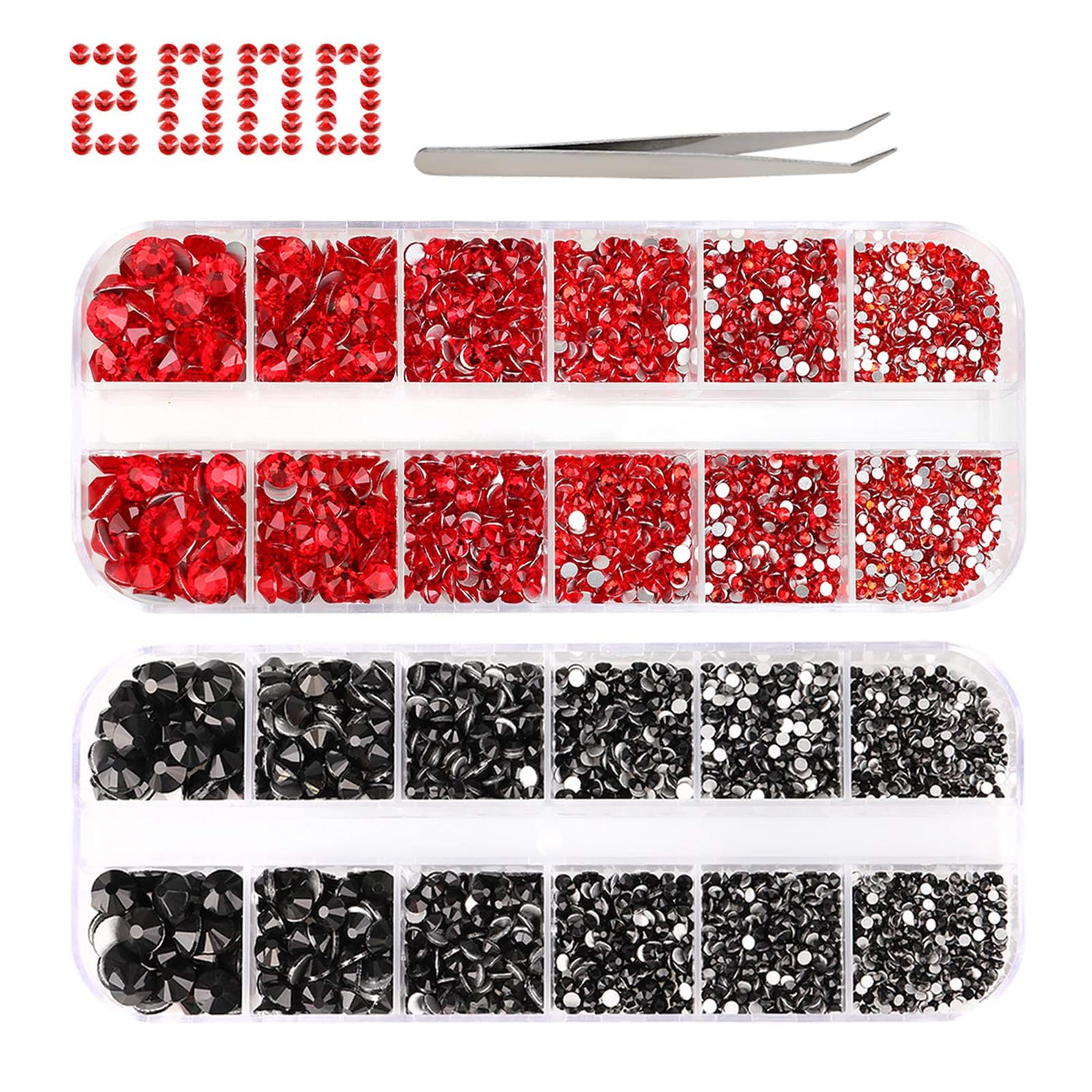 Beadsland SS12/1440 Strass Ronds à Dos Plat Pour Nail Art Et Loisirs Créatifs, Noir (2,9-3,0 Mm