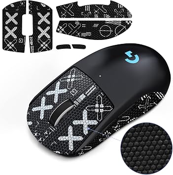 JINGDU Nonslip Skin Compatible with Logitech G PRO X Superlight Wireless Gaming Mouse, Nonslip Grip Tape, Sweat-Proof Grip, Protective Cover, Black