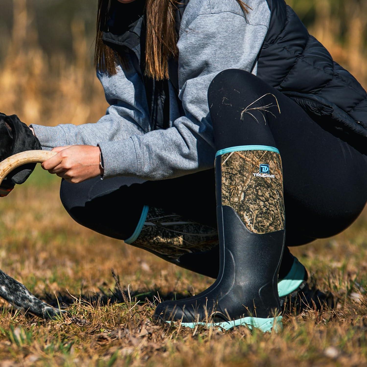 Trudave Rubber Boots for Women with Steel Shank, Waterproof Insulated Mud Rain Boots, 6mm Neoprene Anti-slip Outdoor Work Boots, Size 6-11 - Image 3