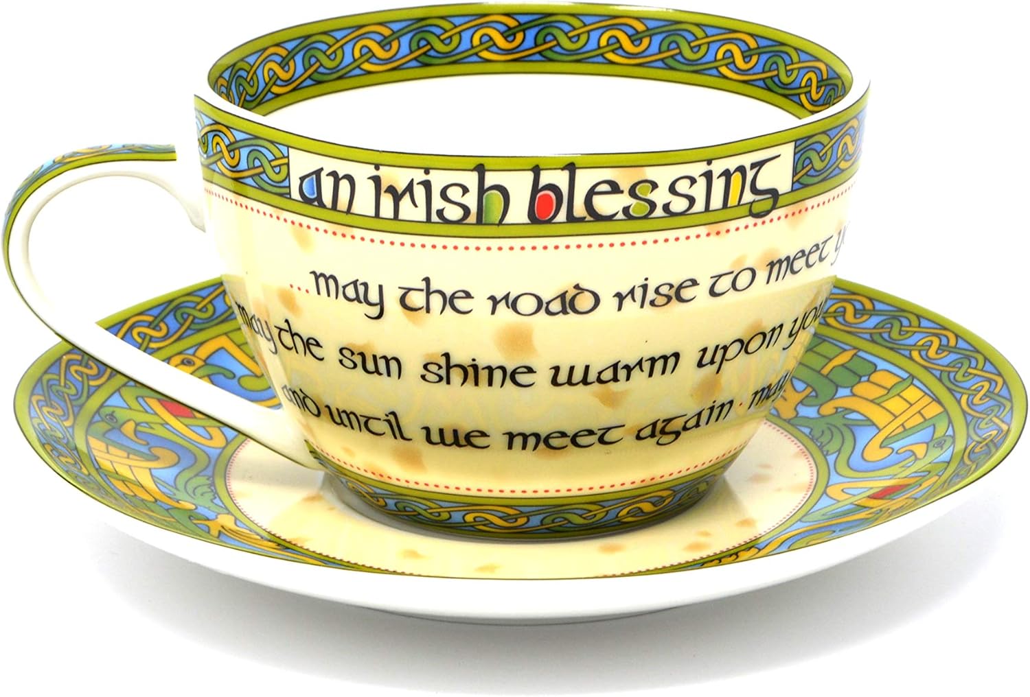 "May the Road Rise to Meet You" Large Bone China Cup and Saucer