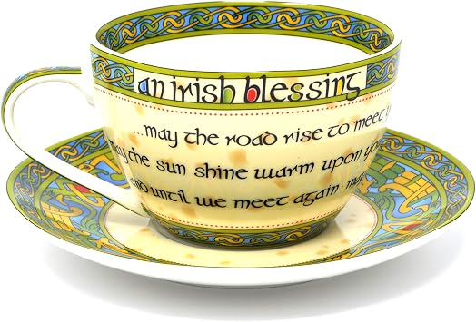 May the Road Rise to Meet You Large Bone China Cup and Saucer