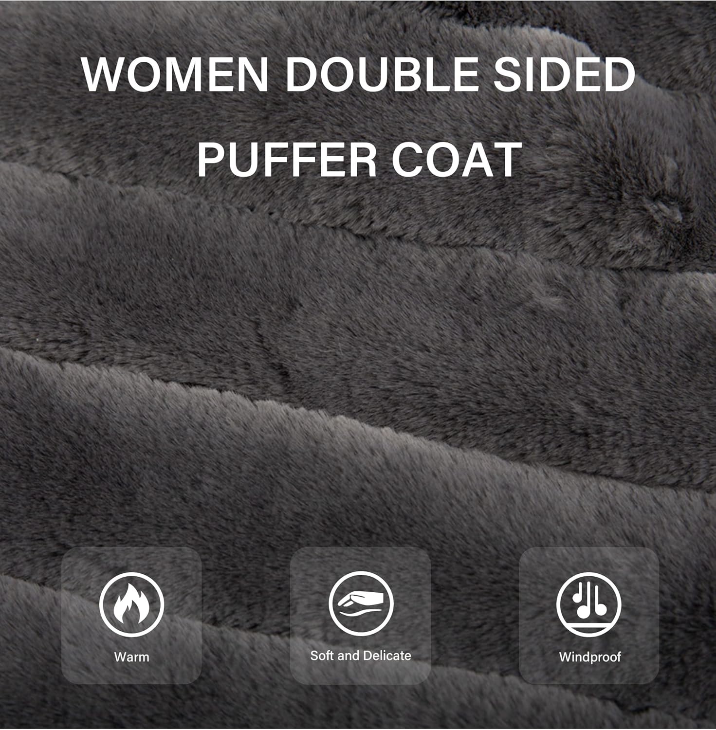 Bellivera Women Double Sided Faux Fur Jacket Spring and Winter Fashion Reversible Hood Puffer Coat with Fur Collar - Image 5