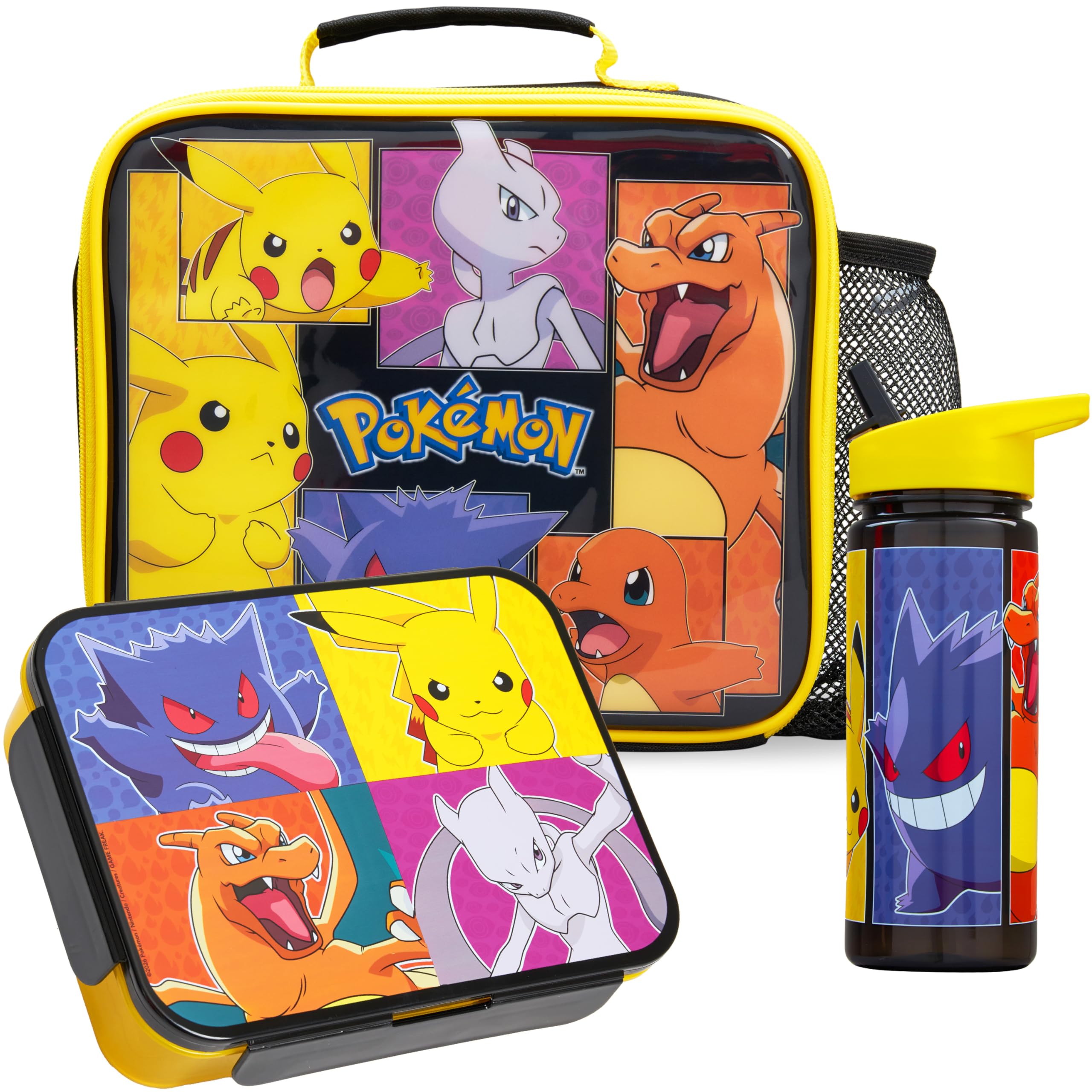 Get Trend Pokemon Insulated Lunch Bag Set for Kids, 3 Pcs Set