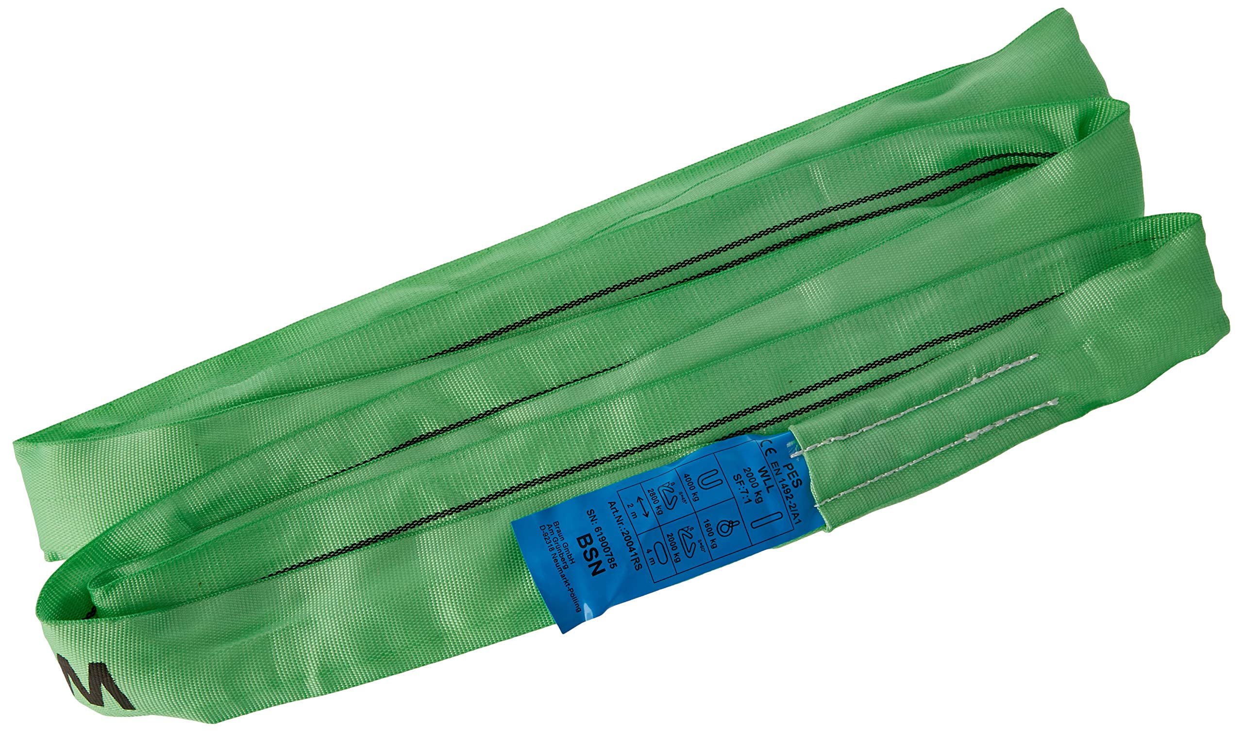 Image secondaire de Câble de traction Braun 2000 kg en polyester vert - 4 m