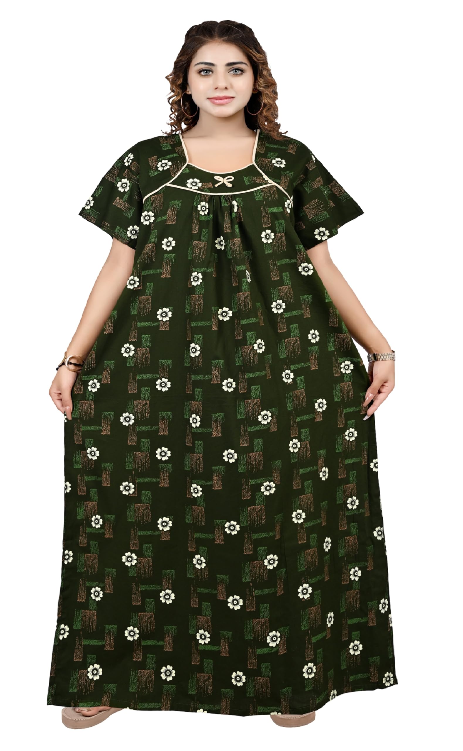 Women’s Cotton Printed Nighty | Long Gown Maxi for Women | Plus Size Stylish Jumbo Nighty | Ladies Night Dress XL XXL 3XL 4XL