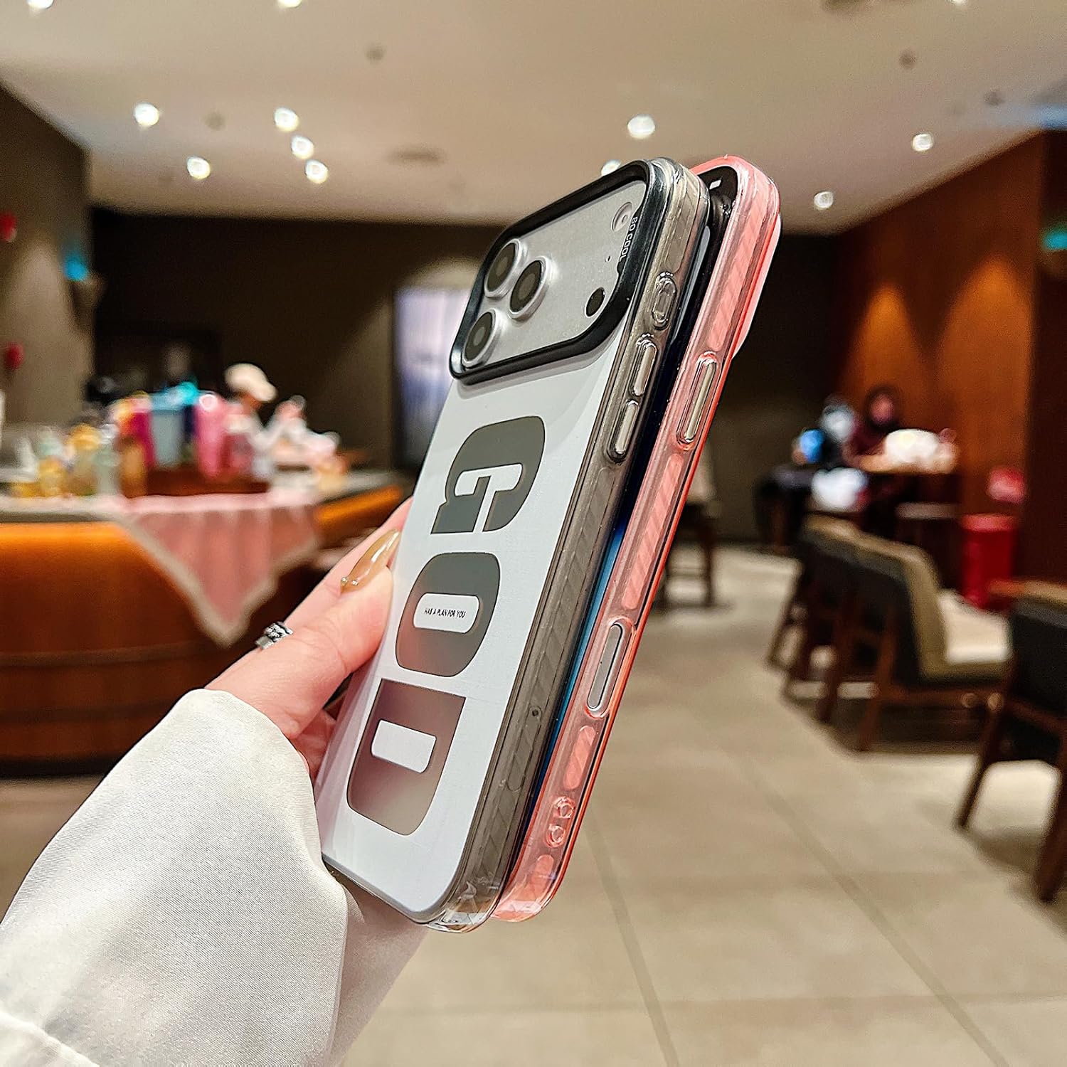 Compatible with iPhone 16 Pro Max Case,Cute Letter Pattern“GOD”Aesthetics Design for Girls Women and Men,Soft TPU Shockproof Protective Designed for iPhone 16 Pro Max-Black