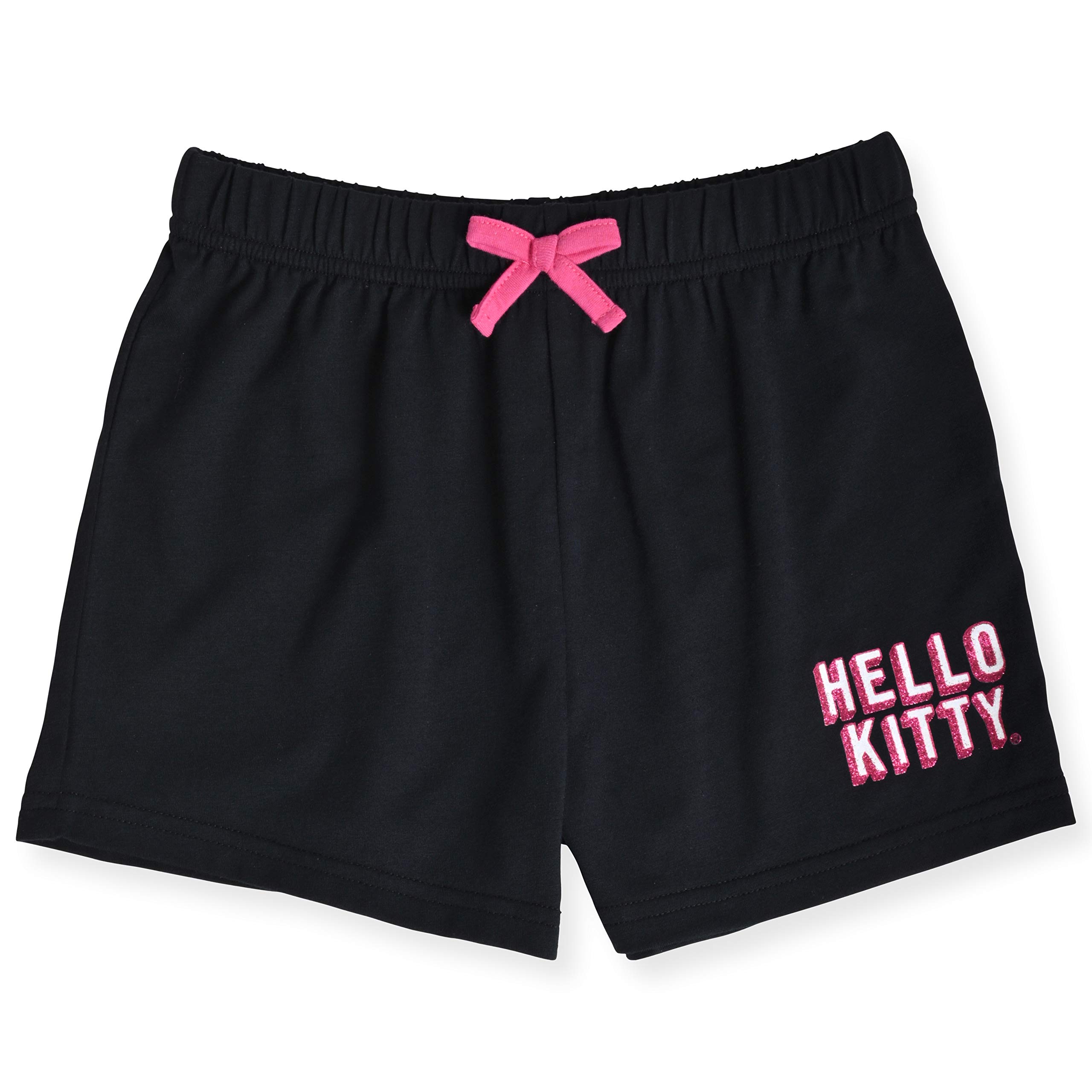 Hello Kitty Juego de camiseta de 3 piezas con estampado de moda y pantalón corto activo, ropa de verano para niña pequeña