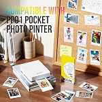 Nelko 52.3x90mm (2.06"x3.54") Premium Photo Paper, 20-Pack Genuine PP01 Pocket Printer Paper, Sticky Back Picture Paper, Compatible with Nelko PP01 Photo Printer, Easy to Peel Off, Stripe Fun