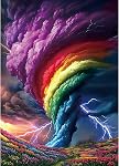 Blueforest 1000 Puzzles en pièces pour adultes, Puzzle en Tornado Rainchbow pour adultes et puzzles en arts difficiles, pour cadeaux Jeux de fête d'anniversaire Famille, 27.5 * 19.7 Puzzle sans poussière de pouce