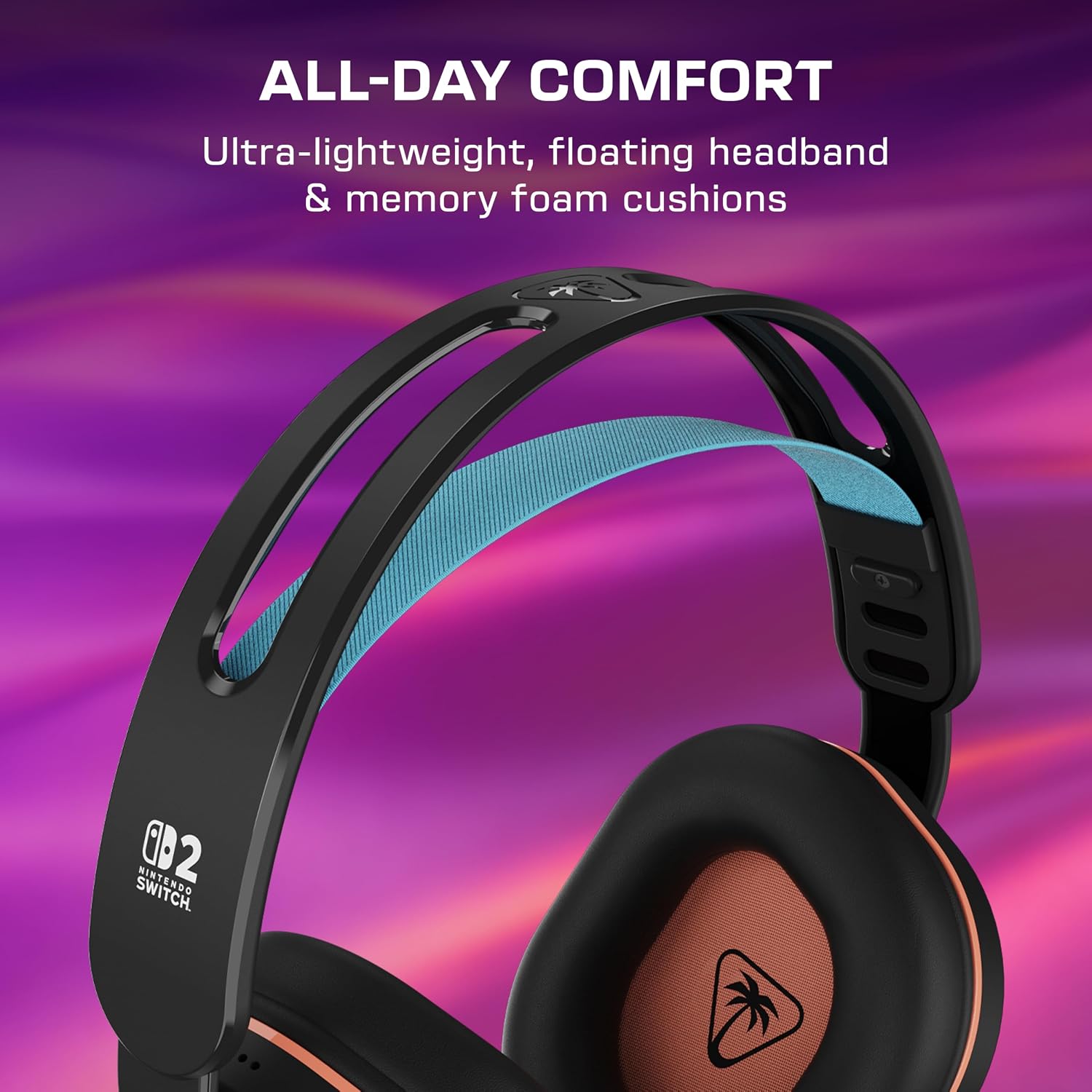 Turtle Beach Stealth 500 Wireless Gaming Headset Nintendo Switch 2, Black | Licensed for Switch 2, Bluetooth, 40mm Drivers, 40-Hr Battery, Flip-to-Mute Mic, Memory Foam, Lightweight, Charcoal Black