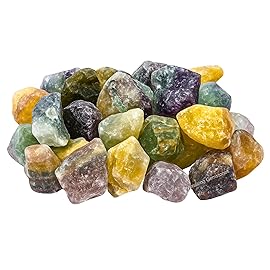 Amazing Gemstone Fluorite Raw Crystals and Healing Stones, Natural Rocks for Tumbling - DIY Raw Stones and Crystals, 2 Pieces