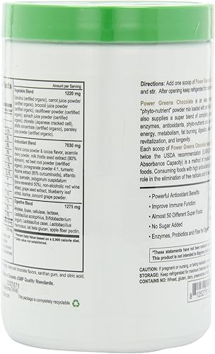 Miniatura 4 de NuMedica - Chocolate Power Greens - 10.58 oz  30 porciones