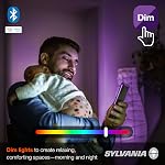 LEDVANCE Sylvania Mesh Bluetooth Smart Led Bulb, One Touch Setting, Equivalent To A19 60W, E26, Rgbw Color And White Adjustable, Works Alexa Only - 2 Pack (Pack 1) (757