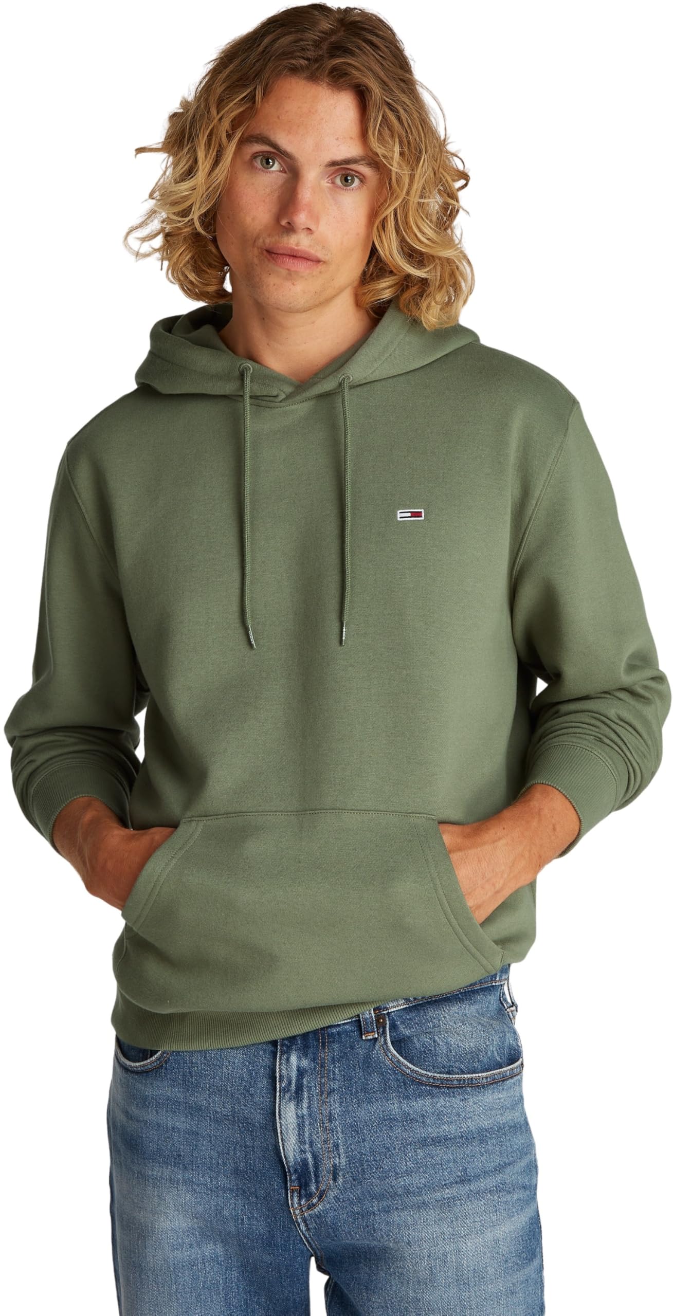 Tommy Jeans Green Reg Flag Hoodie - - M Small