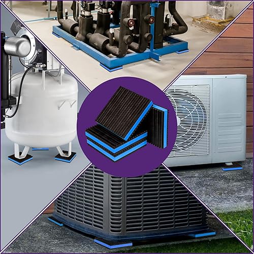 Miniatura 6 de Mxclimate Almohadillas antivibración, amortiguadores de vibraciones de goma EVA de 2 x 2 x 78 pulgadas para compresor de aire, lavadora, unidades de