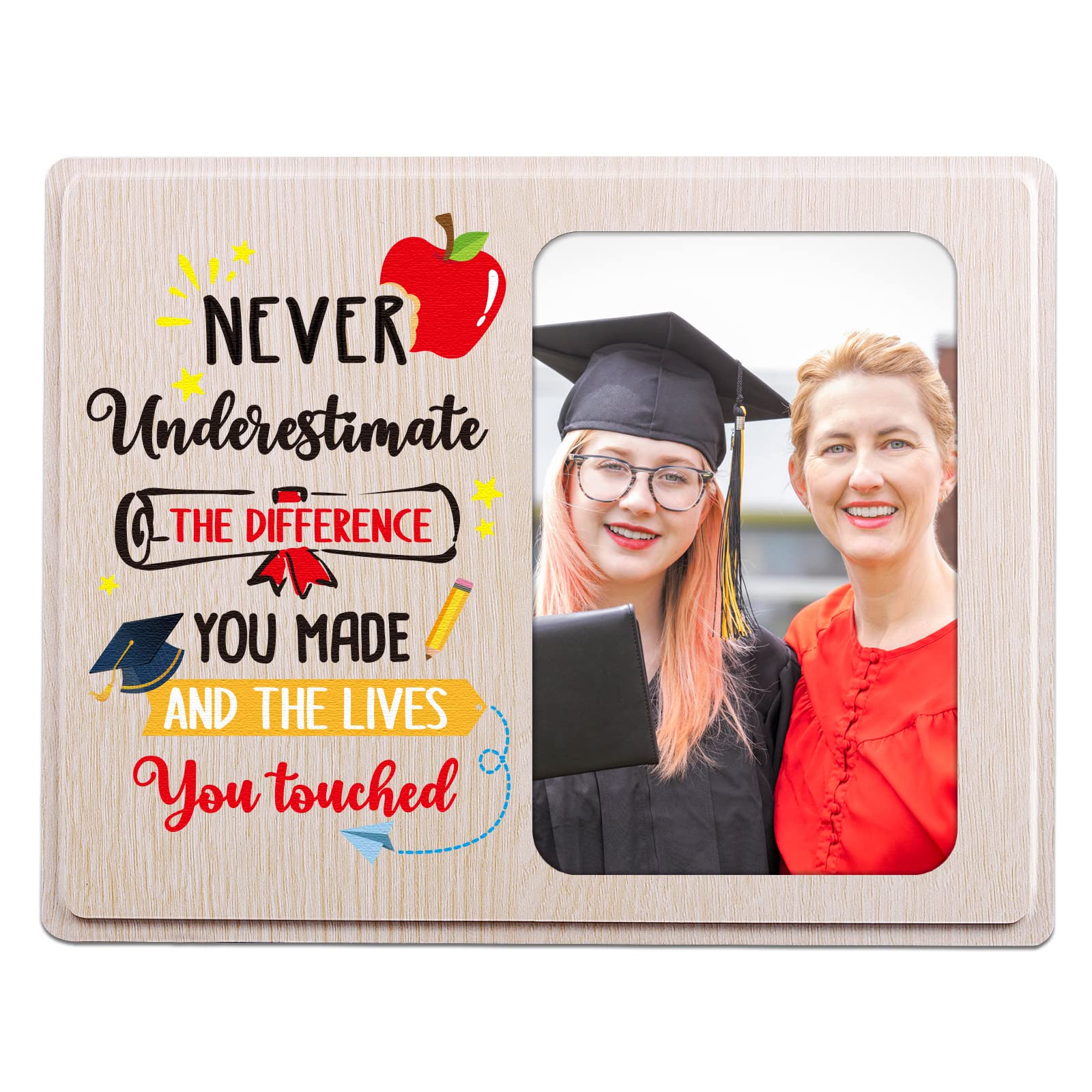 PETCEETeachers Day Appreciation Gifts for Women Men Teachers Photo Picture Frame Back to School Graduation End of Year Inspirational Gifts for Retirement Teachers