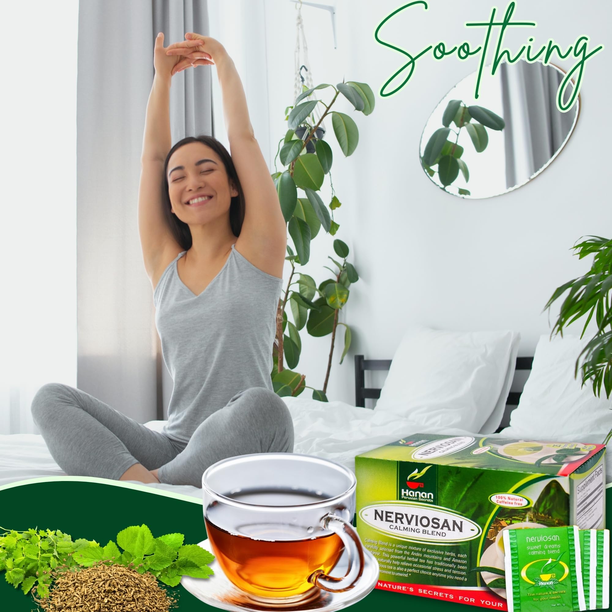 Nerviosan Calming Herbal Blend with Valerian Root, Lemon Balm and Burnet 25 Tea Bags of All Natural Valeriana, Toronjil and Pimpinela Herbs from Peru — Amazon image 2