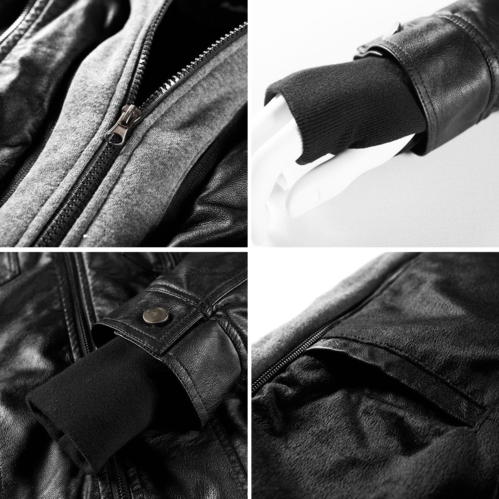 Kunstlederjacke Damen Lederjacke mit Kapuze Damen - Lederjacken mit abnehmbarer Kapuze Herbst Y2k Tops