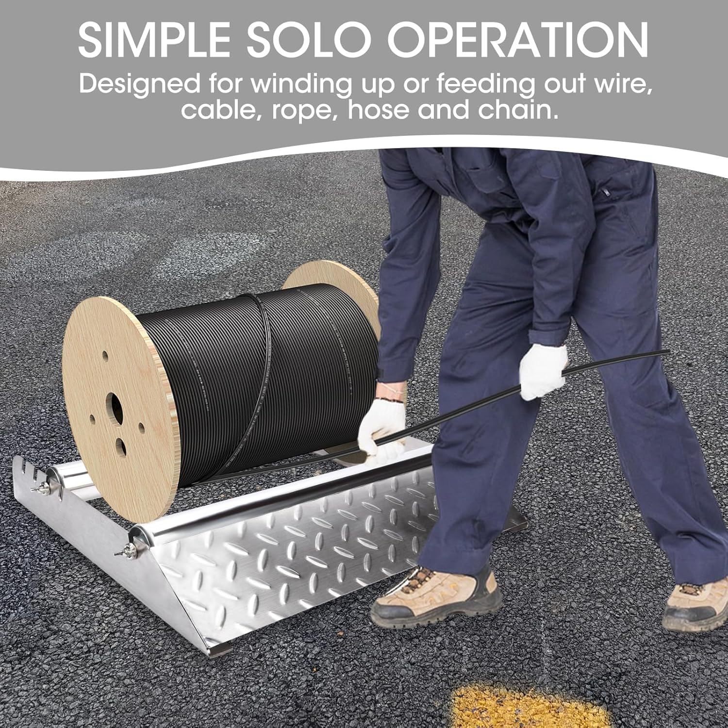 304 stainless steel Heavy Duty Cable Roller，Cable Roller Stand，Heavy Duty Cable Reel Dispenser，Commercial Industrial Grade Steel Wire Dispenser