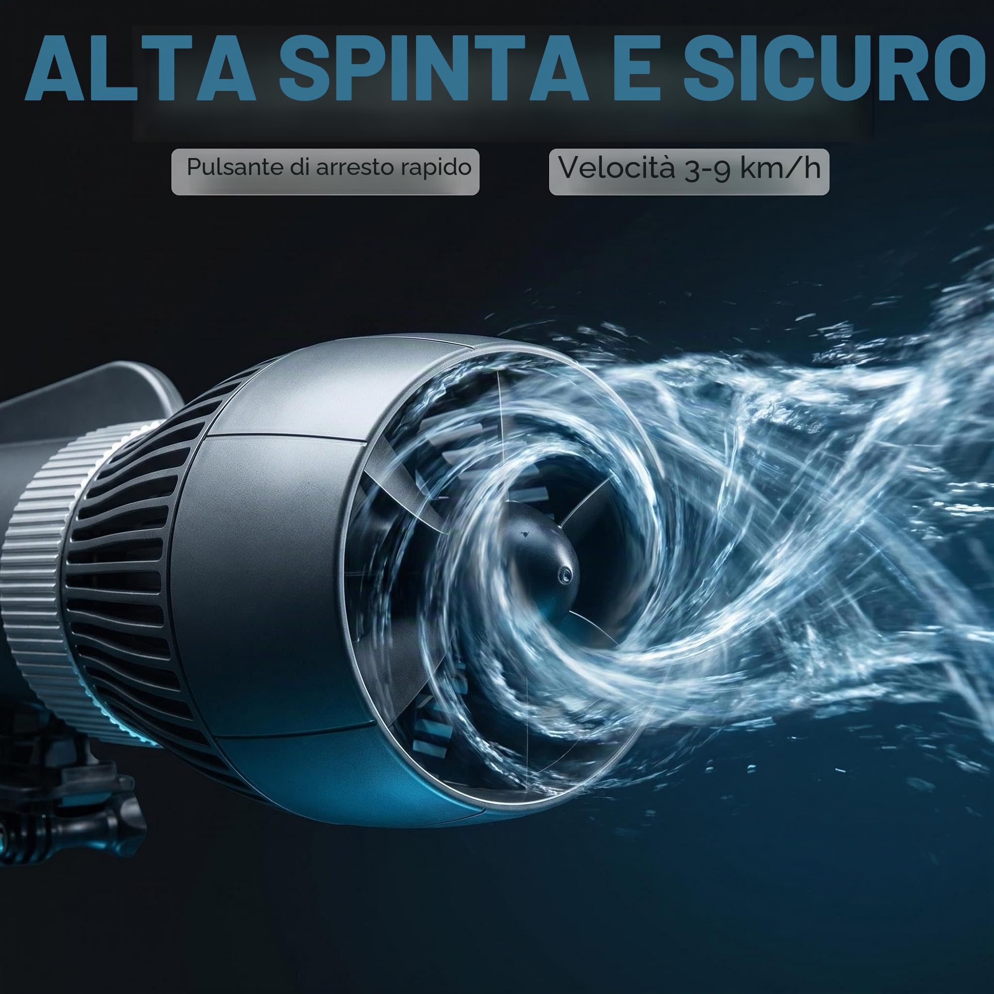 Camolech Motore subacqueo del SUP del propulsore del propulsore marino subacqueo del motorino 160mins di 700W Jetski per il mare della piscina