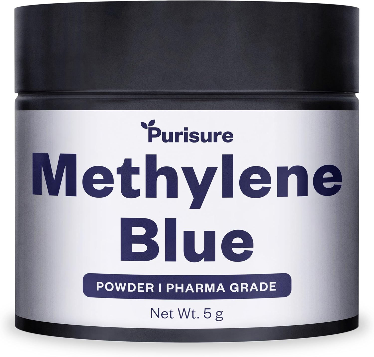 Purisure Methylene Blue Powder, 5g, Lab/Pharma Grade, High Purity Water Soluble Powdered Blue Methylene for Laboratory, Educational and Research Purposes, USP Grade Formulation
