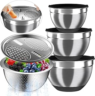 Mixing Bowls with Airtight Lids, Stainless Steel Mixing Bowl Set with 3 ...