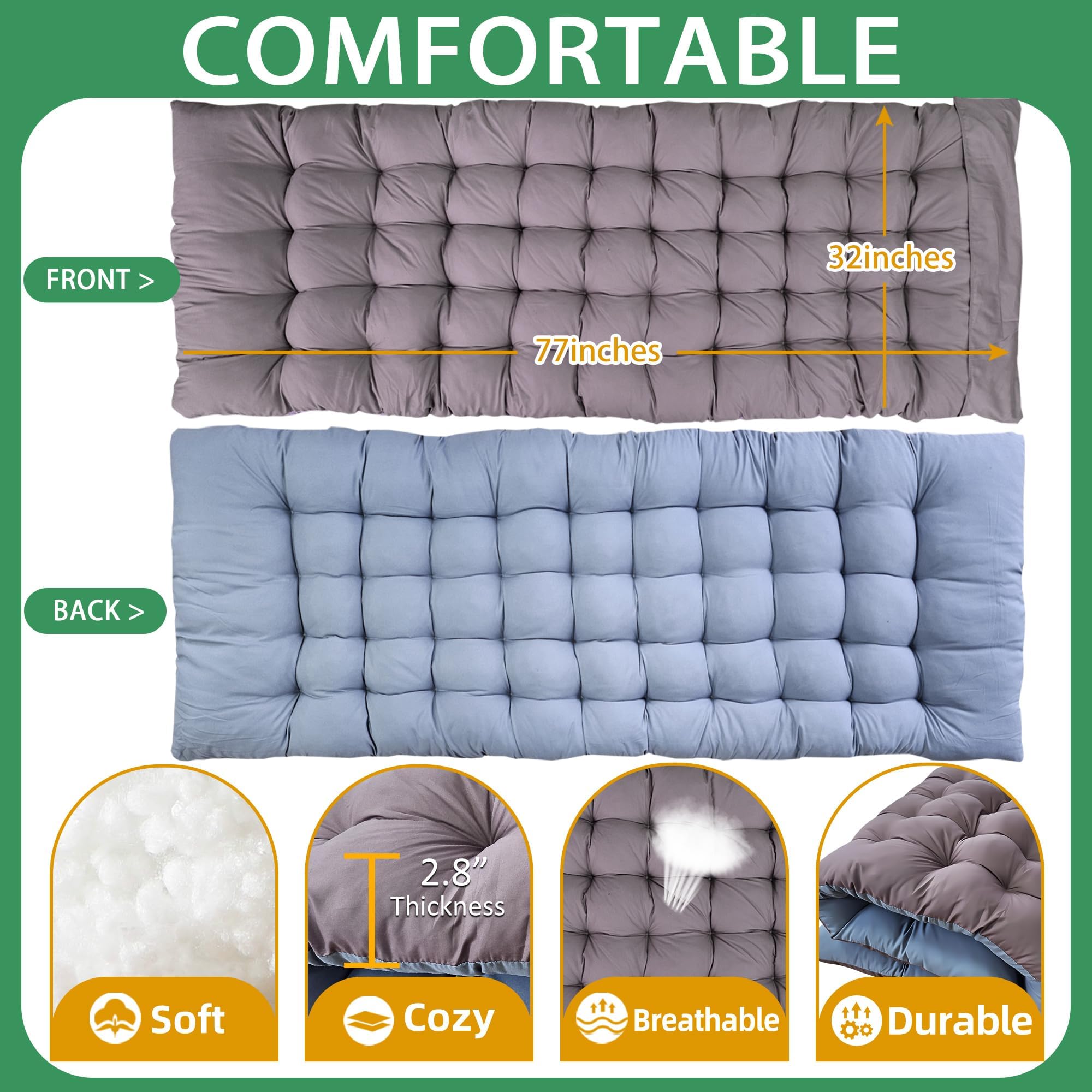 Cuna de camping XXL de 32 pulgadas con colchón cómodo, cunas para