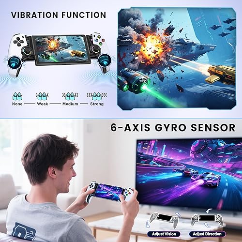 Miniatura 7 de Mobile Gaming Controller for iPhone 15/16 Series/Android/Switch 2/Switch/OLED/iPad Mini, Wireless Phone Controller with Hall Joysticks/Hall