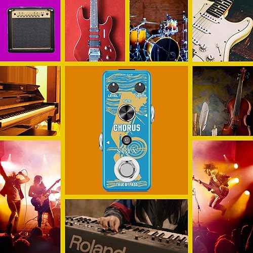 Vista 44 de Stax Pedales de efectos de compresor. Sonido clásico de compresión óptica. Ataque suave y atenuación. Conservando el transitorio de la señal Línea