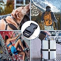 Vista 7 de Juego de correas de hebillas de 1 pulgada con correa de nailon de 10 yardas, 10 hebillas de plástico de liberación lateral rápida, 20 clips Azul