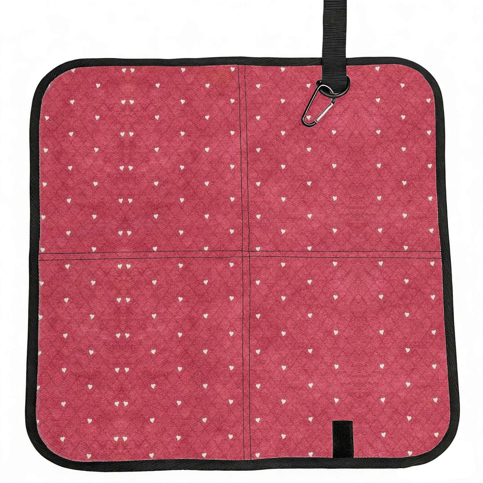 DUYIOKH Watercolor Heart Print Foldable Portable Seat Cushion for World Cup Games, Camping and Outdoor Activities
